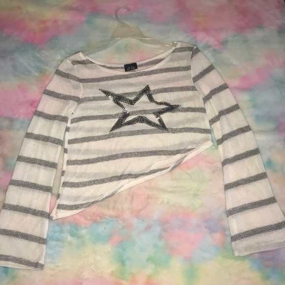 Bell sleeve star sequin sparkly knit sweater - Picture 6 of 11